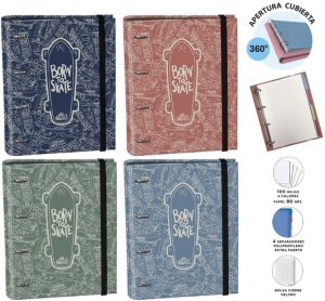 C/4 carpebloc ringbook foam a4 4 anillas 35mm con recambio skate colores surtidos