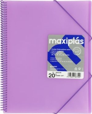 CARPETAS A4 50 FUNDAS A4 ESPIRAL MAXIPLAS LAVANDA SOFT