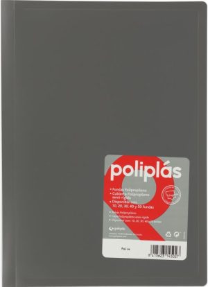 CARPETA Fº 50 FUNDAS SOLDADAS OPACAS GRIS POLIPLAS