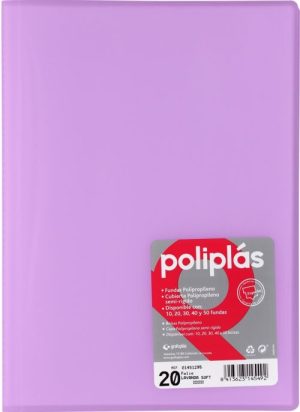 CARPETA Fº 10 FUNDAS SOLDADAS TRANSLUCIDAS LAVANDA SOFT