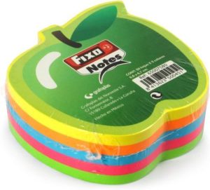 BLOC 250 NOTAS ADHESIVAS MANZANA 76X76MM COLORES NEON