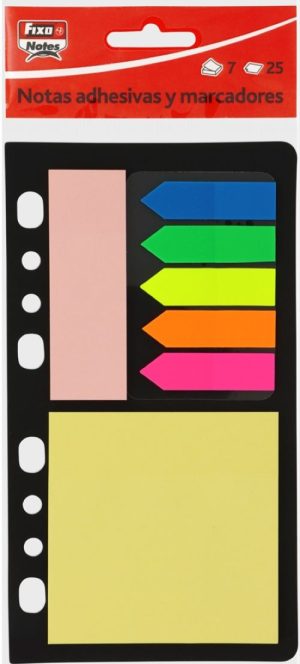 Set notas adhesivas y marcadores translucidos surtido pequeño