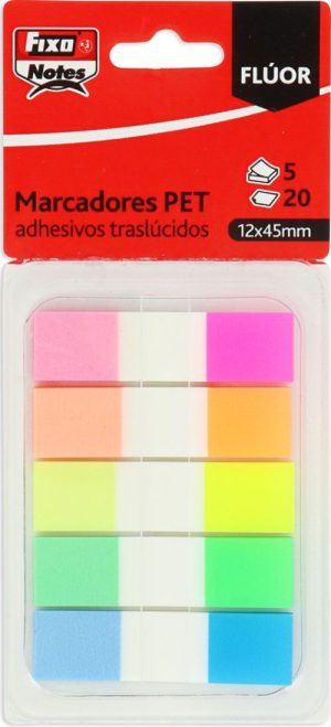 BLISTER 5 MARCADORES AUTOADHESIVOS TRANSLUCIDOS 12X45