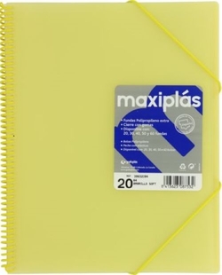 CARPETAS A4 50 FUNDAS A4 ESPIRAL MAXIPLAS AMARILLO
