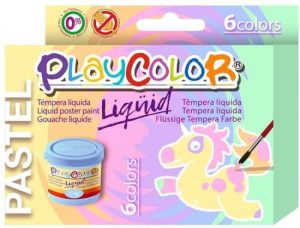 Estuche 6 tempera liquida playcolor 40ml colores pastel
