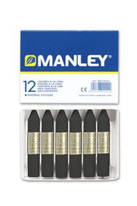 C/12 CERAS MANLEY UNICOLOR Nº30 NEGRO