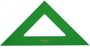 Escuadra serie tecnica 21cm metacrilato verde sin graduar