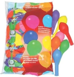 BOLSA 100 GLOBOS BIODEGRADABLES COLORES SURTIDOS