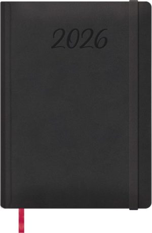 Agenda anual manaos 2026 día página 17x24cm negro