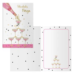 PACK 5 TARJETAS FELICITACION FELICIDADES PAREJA
