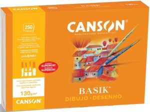 C/250 laminas dibujo basik con recuadro a3+ 32,5x46cm 130g.