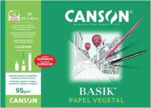 Bolsa mini-pk 12 hojas papel vegetal a3 90/95 g