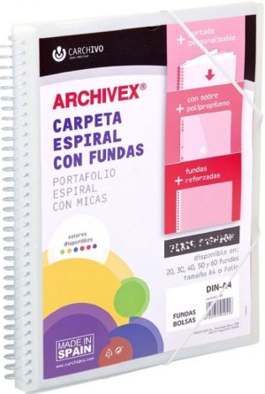 CARPETA 20 FUNDAS CANGURO A4 ARCHIVEX STAR INCOLORA