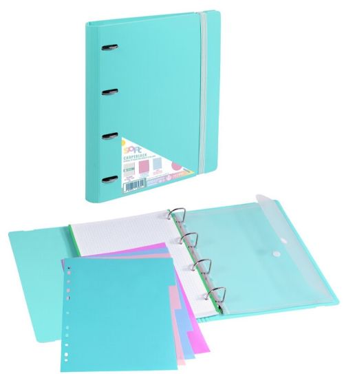 Carpeblock foam soft menta a4+ 4 anillas 35mm con recambio