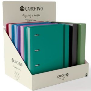 Exp 10 carpeblock 360 foam Style y Soft a4+ 4 anillas 35mm. con recambio cuad.5x5 con greca 5 colores y cierre de goma