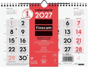 Calendarios pared numeros grandes s 2027 210x150mm