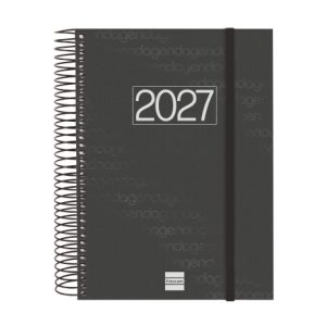 AGENDA ANUAL YEAR E10 1 DIA PAGINA 2027 NEGRO