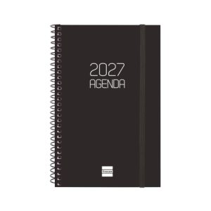 AGENDA ANUAL OPAQUE E5 SEMANA VISTA HORIZONTAL 2027 NEGRO