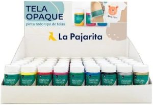 Expositor 54 pintura para tela transparente pajarita 35ml.