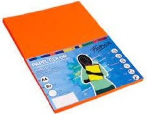 PAQUETE PAPEL A4 100H 80G COLOR NARANJA FABRISA