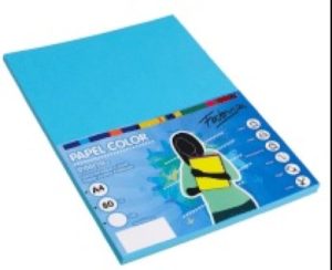 PAQUETE PAPEL A4 100H 80G COLOR AZUL TURQUESA FABRISA