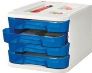 FICHERO CAJONES DE SOBREMESA 285X375X230MM 4 CAJONES AZUL