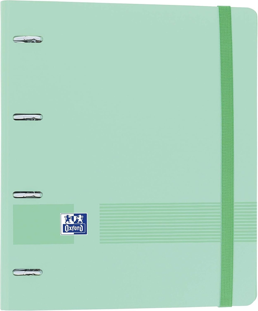 Carpebloc polyfoam a4+ 4 anillas 35mm + recambio cuadrícula 5x5 color menta pastel