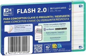 PAQUETE FLASHCARDS 2.0 OXFORD A7 30F 1 LINEA ICE MINT