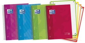 Paq/5 cuaderno espiral a5+ 120h 90g. cuadrícula 5x5 ebook5 classic microperforado colores surtidos