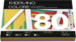 Paquete papel fabriano colore a4 100h 80g colores surtido intenso