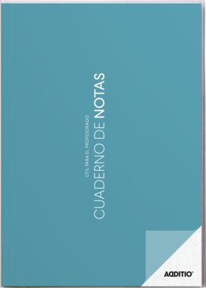 Cuaderno de notas a4 con plan del curso y evaluación continua