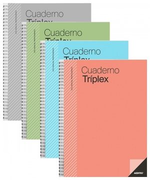 CUADERNO TRIPLEX A4 COLORES SURTIDOS
