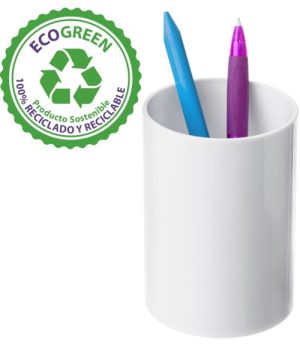 Cubilete portalapices de plastico color blanco