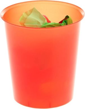 PAPELERA PLASTICO TRASLUCIDO ROJO