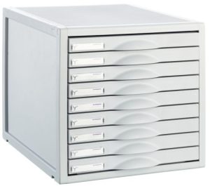 Archivador modular con 9 cajones de 22mm color gris