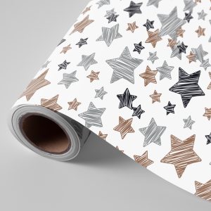 BOBINA PAPEL REGALO NAVIDAD ESTRELLAS 62CMX4KG
