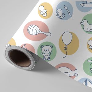Bobina papel regalo infantil bebe 31cmx2kg
