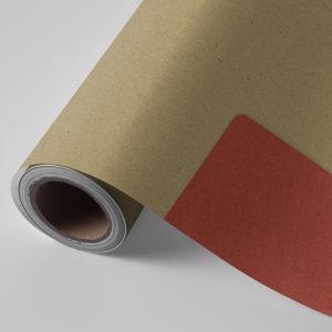 Bobina papel regalo kraf alisado doble cara rojo-oro 62cmx4kg.
