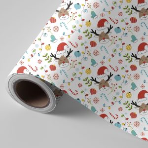 Bobina papel regalo navidad rudolf 62cmx4kg