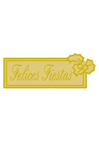 ROLLO 300 ETIQUETAS FELICES FIESTAS 63X24 DORADA