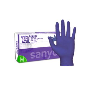 C/100 GUANTES NITRILO DERMOLITE AZUL TALLA M