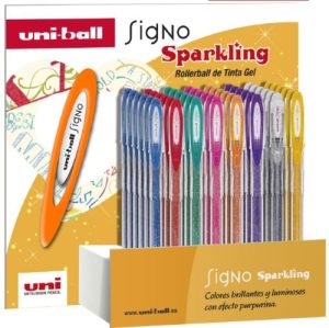 EXP 48 bolígrafos Uni-Ball Signo sparkling glitter colores surtidos