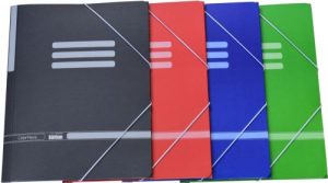 c/30 carpeta fº carton gomas solapas colores surtidos