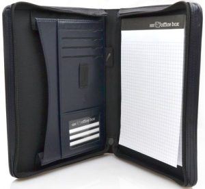 PORTAFOLIO A5 CON CREMALLERA AZUL OSCURO 25.5X18.5X3 CM