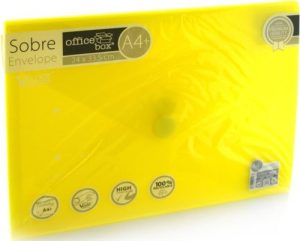 PAQ/10 CARPETA SOBRE A4+ V-LOCK 240X335 VELCRO AMARILLO