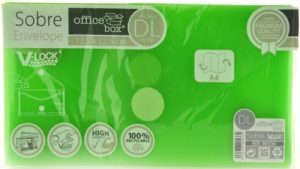 PAQ/10 SOBRE DL V-LOCK 125X225 MM VELCRO COLOR VERDE