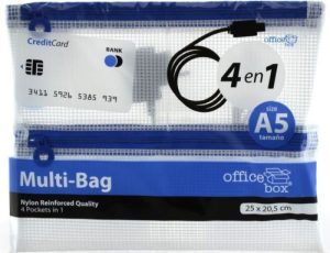 BOLSA MULTIUSOS 25X20,5CM A5 4 BOLSILLOS CREMALLER