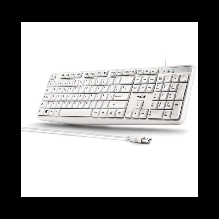 TECLADO NGS HERITAGE USB 12 TECLAS MULTIMEDIA BLANCO