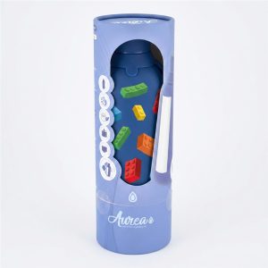 Botella termica interior ceramico 2 tapones 500ml azul marino block build