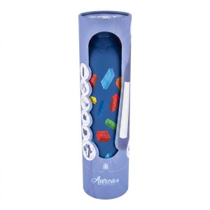 Botella termica interior ceramico 2 tapones 750ml dark blue block build